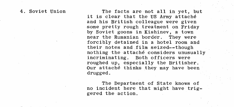 Fragment scanat din buletinul din 20 noiembrie 1967: 4. Soviet Union