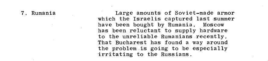 Fragment scanat din buletinul din 5 aprilie 1968: 7. Rumania