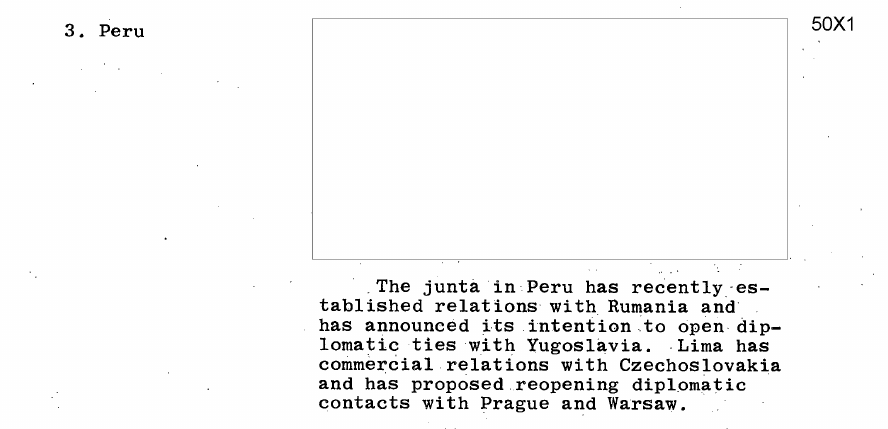 Fragment scanat din buletinul din 21 decembrie 1968: 3. Peru