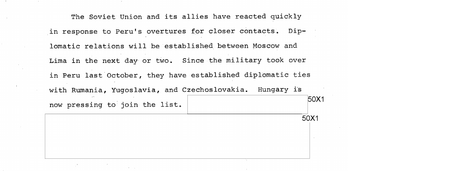 Fragment scanat din buletinul din 30 ianuarie 1969: Soviet Affairs