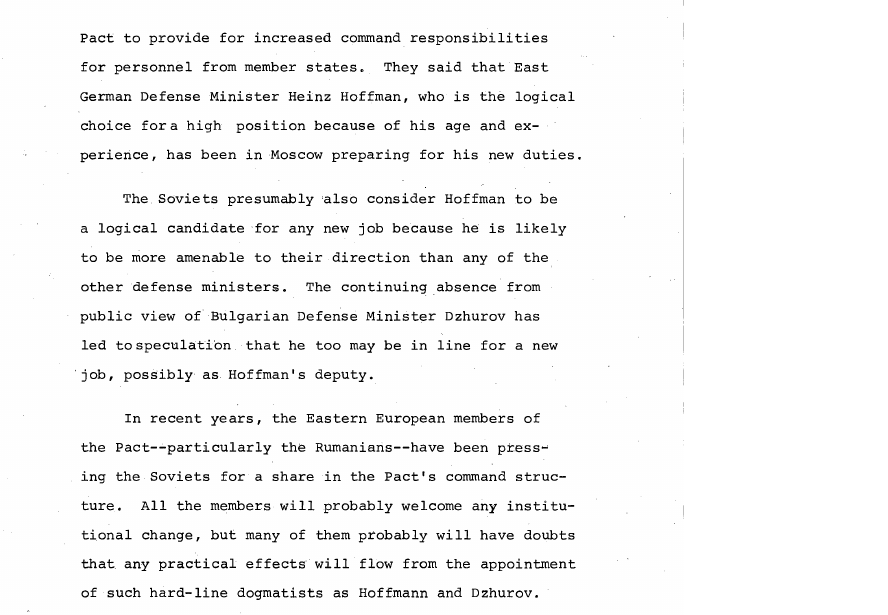 Fragment scanat din buletinul din 4 aprilie 1969: SOVIET AFFAIRS