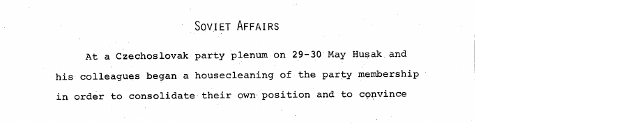 Fragment scanat din buletinul din 2 iunie 1969: Soviet Affairs