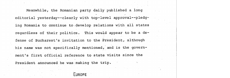 Fragment scanat din buletinul din 7 iulie 1969: Soviet Affairs