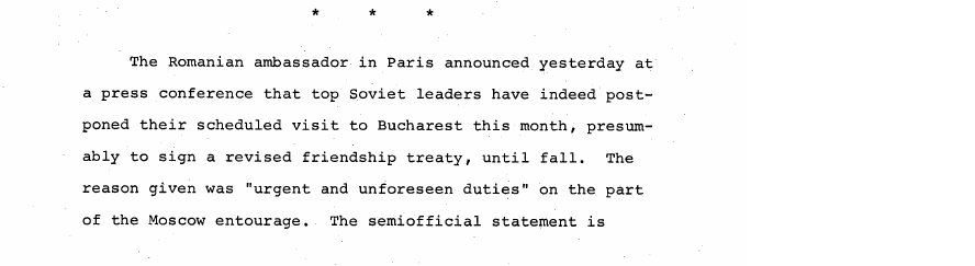 Fragment scanat din buletinul din 12 iulie 1969: Soviet Affairs