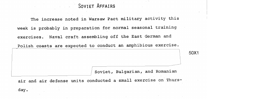 Fragment scanat din buletinul din 19 iulie 1969: Soviet Affairs