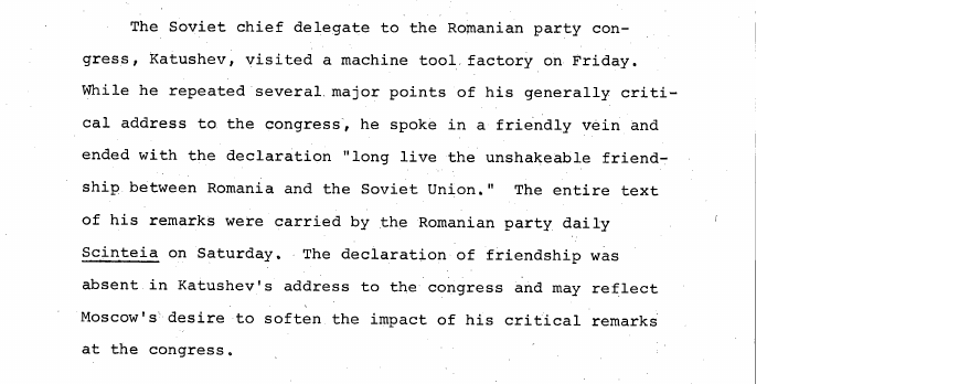 Fragment scanat din buletinul din 11 august 1969: fără titlu
