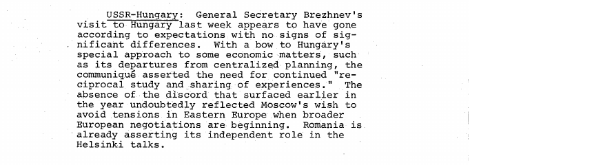 Fragment scanat din buletinul din 4 decembrie 1972: USSR-Hungary: