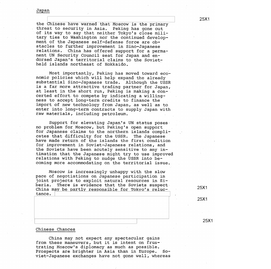 Fragment scanat din buletinul din 20 decembrie 1972: SINO-SOVIET RELATIONS: A NEW SHRILLNESS