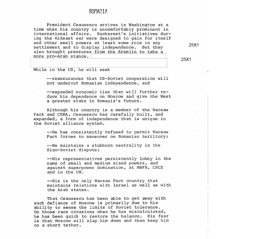 Fragment scanat din buletinul din 3 decembrie 1973: ROMANIA