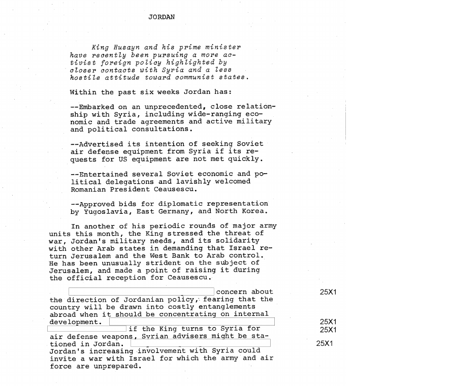 Fragment scanat din buletinul din 19 aprilie 1975: JORDAN