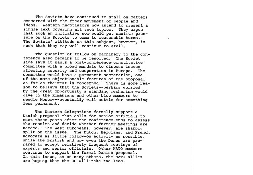 Fragment scanat din buletinul din 15 mai 1975: CSCE