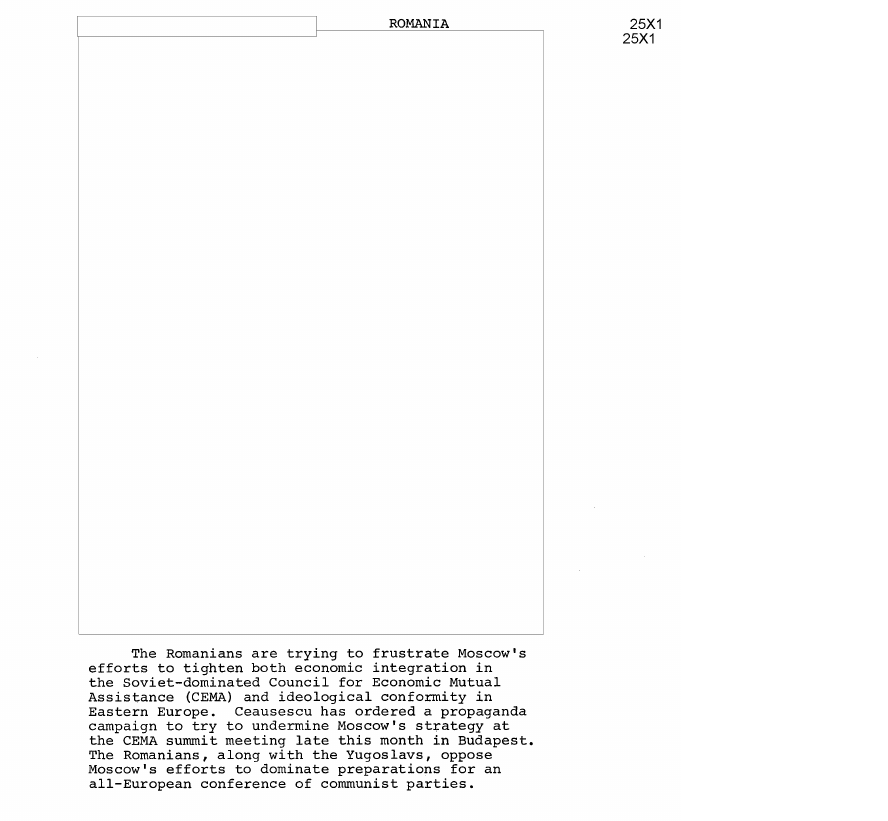 Fragment scanat din buletinul din 11 iunie 1975: ROMANIA