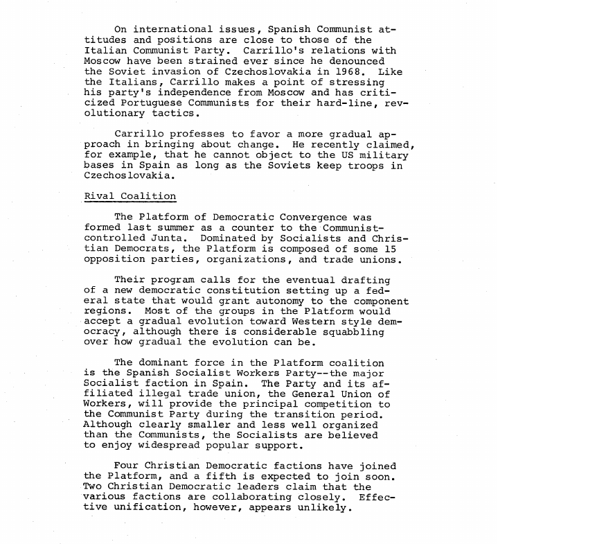Fragment scanat din buletinul din 25 noiembrie 1975: The Communist Party
