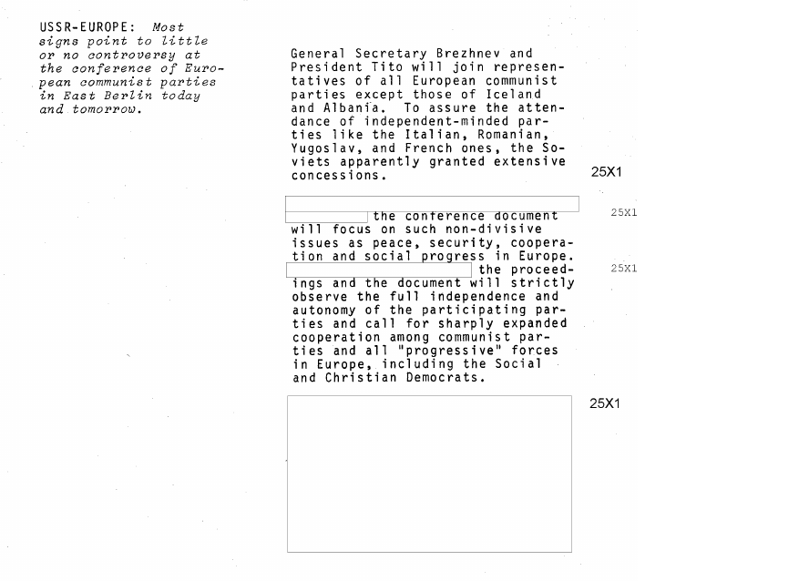 Scanned fragment of the brief of 29 June 1976: USSR-EUROPE: