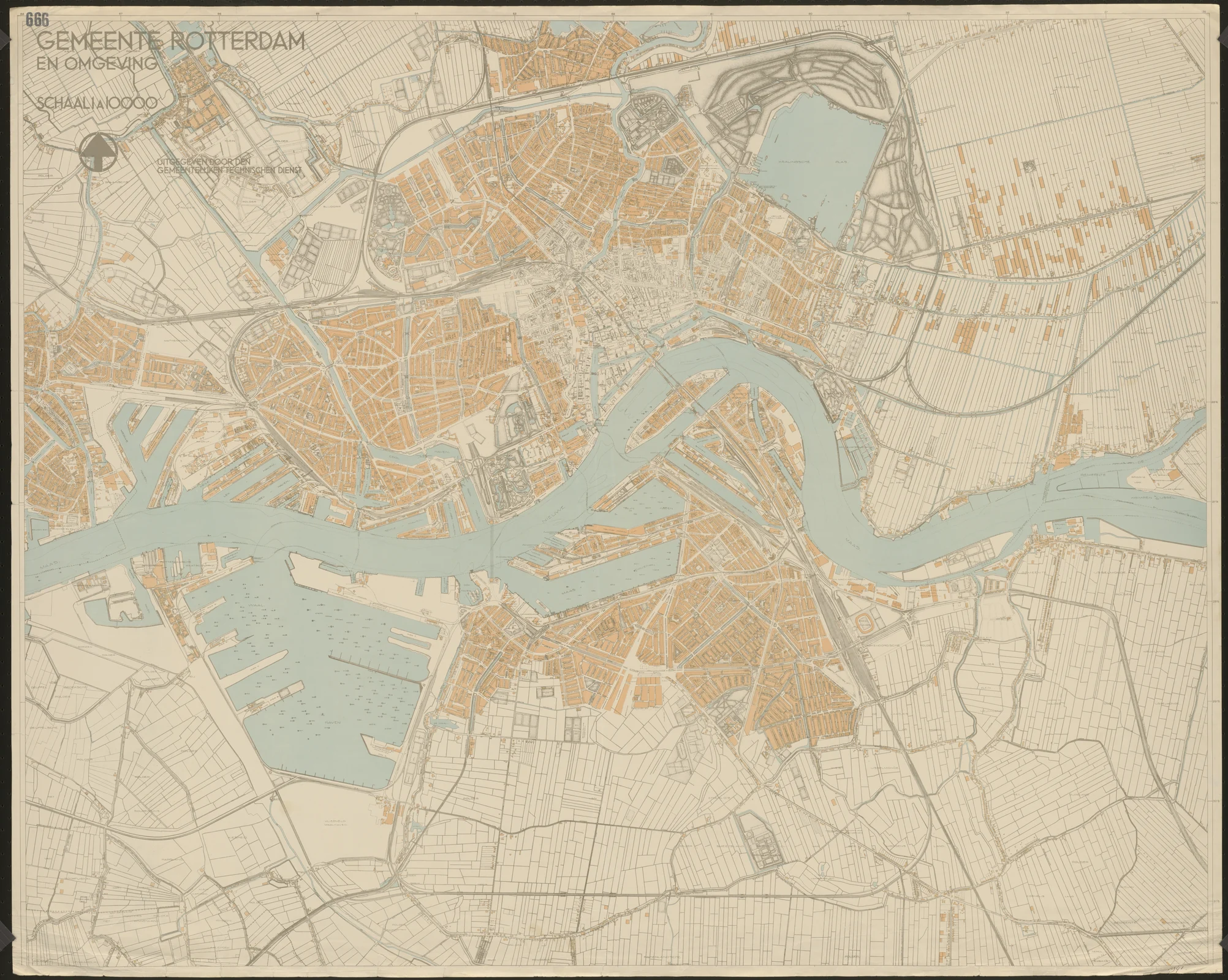 Plan tehnic municipal al Rotterdamului din 1940.