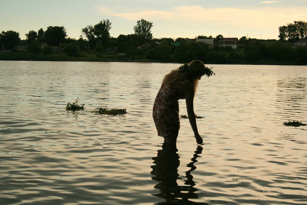 A wreath set afloat on Kupala Night.