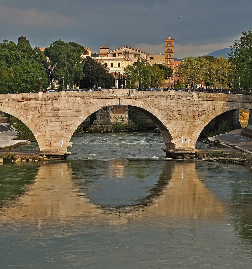 The Tiber at Ponte Cestio: on this bank Fors Fortuna kept her 24 June festival.