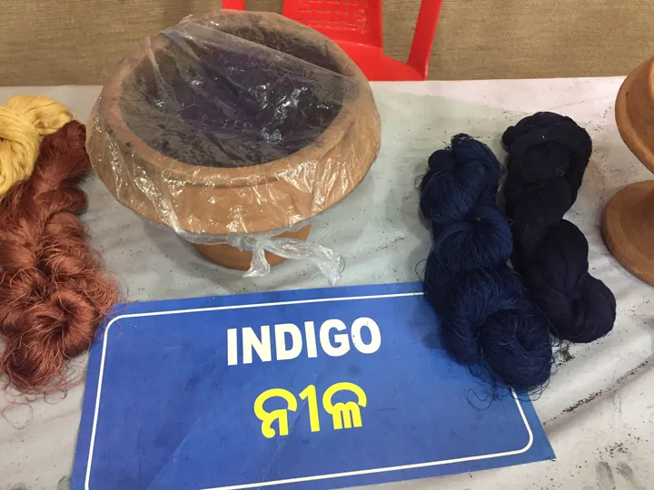 Pigment and material dyed with natural indigo.