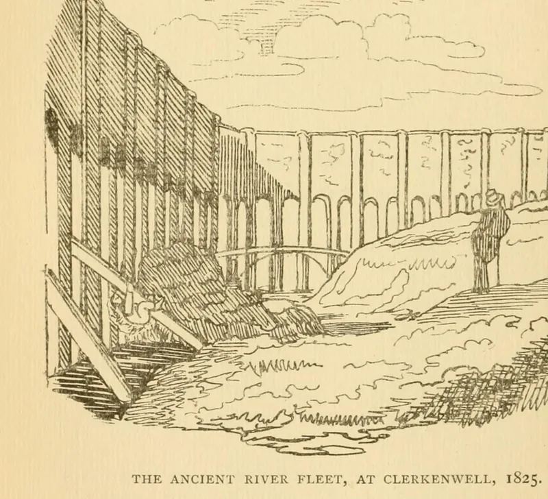 Vechiul râu Fleet la Clerkenwell, 1825