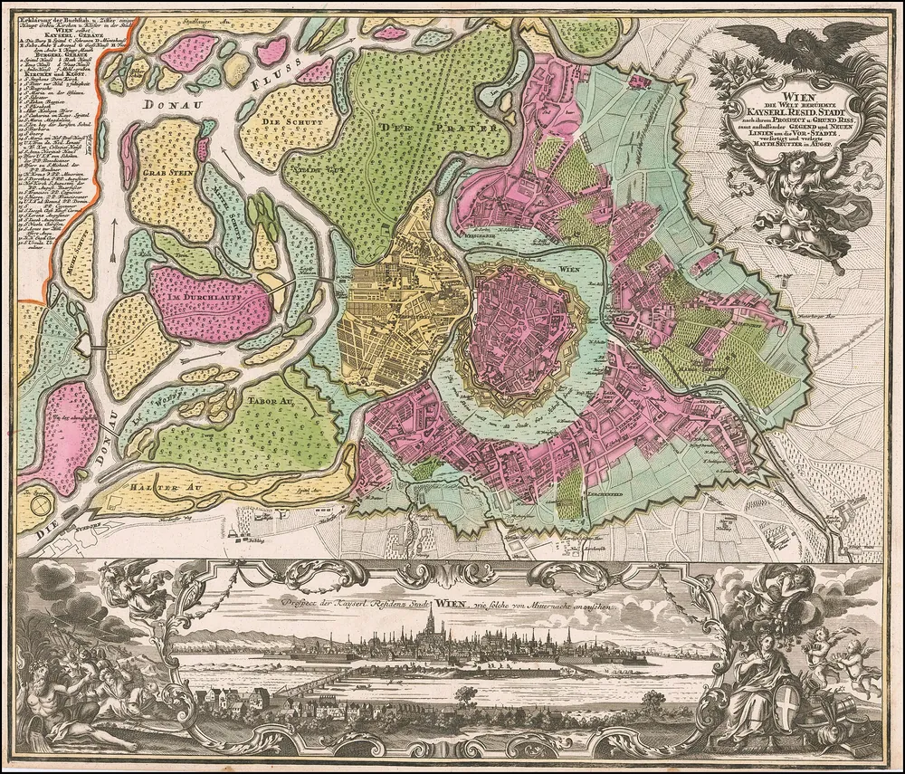 Harta Vienei în jurul anului 1730