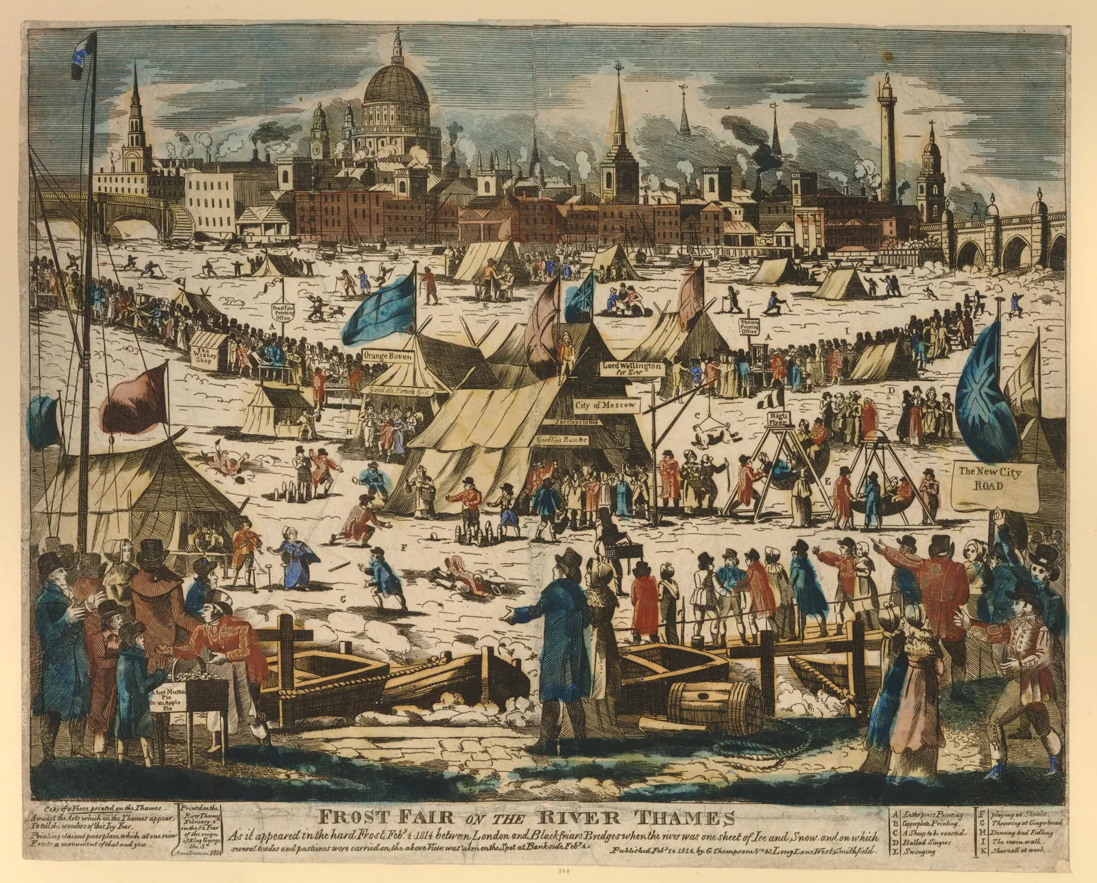 George Thompson, the 1814 fair, with the dome of St Paul's behind.