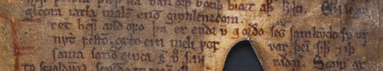 Un fragment din fila 41 recto a Codexului Regius, manuscrisul islandez de prin 1270 care este singura sursă pentru cele mai multe poeme ale Eddei.