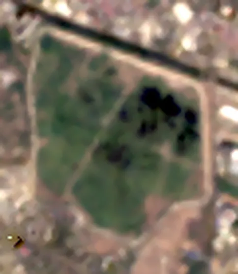 The Văcărești wetland from space, summer 2025