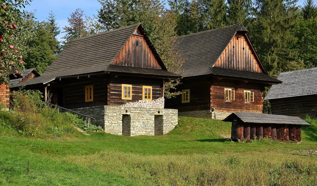 The open-air museum at Rožnov pod Radhoštěm, the heart of Moravian Wallachia.