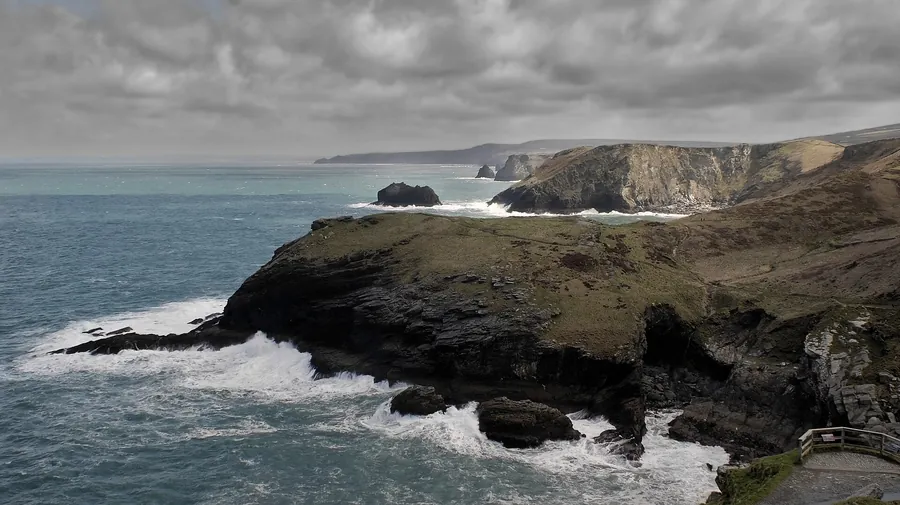 Tintagel, Cornwall: the headland where the root *walha- stayed on England's map.