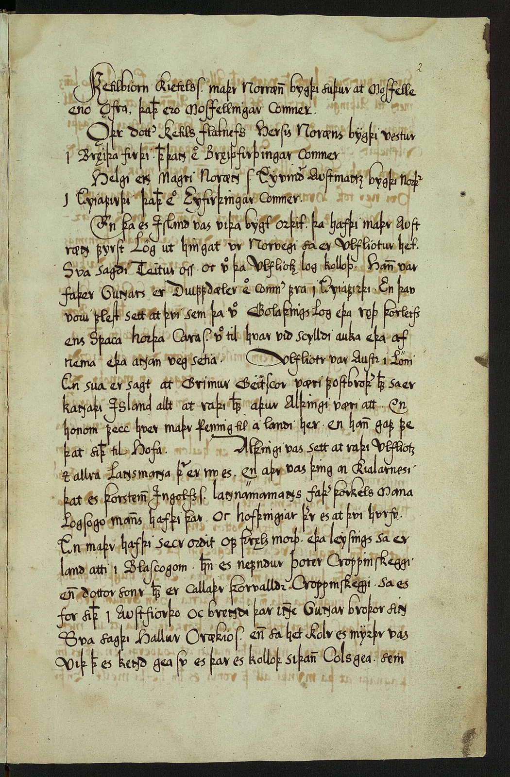 Pagină cu text scris de mână, întunecat, în scriere medievală, pe pergament crem.