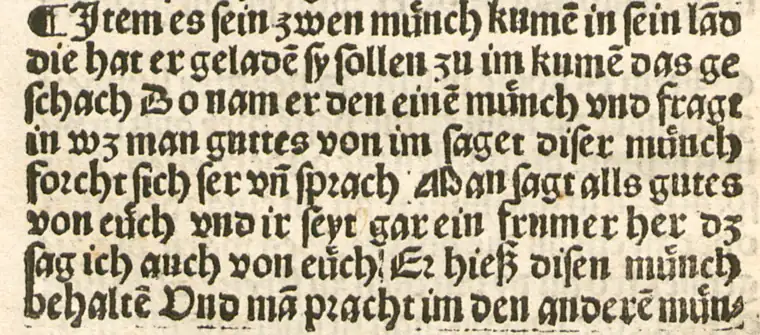 印本原文：Item es sein zwen münch kumen in sein land