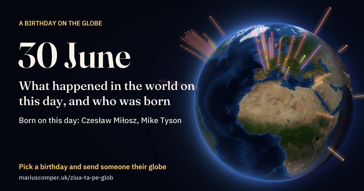 The Earth on 30 June, with the rays of the day’s events
