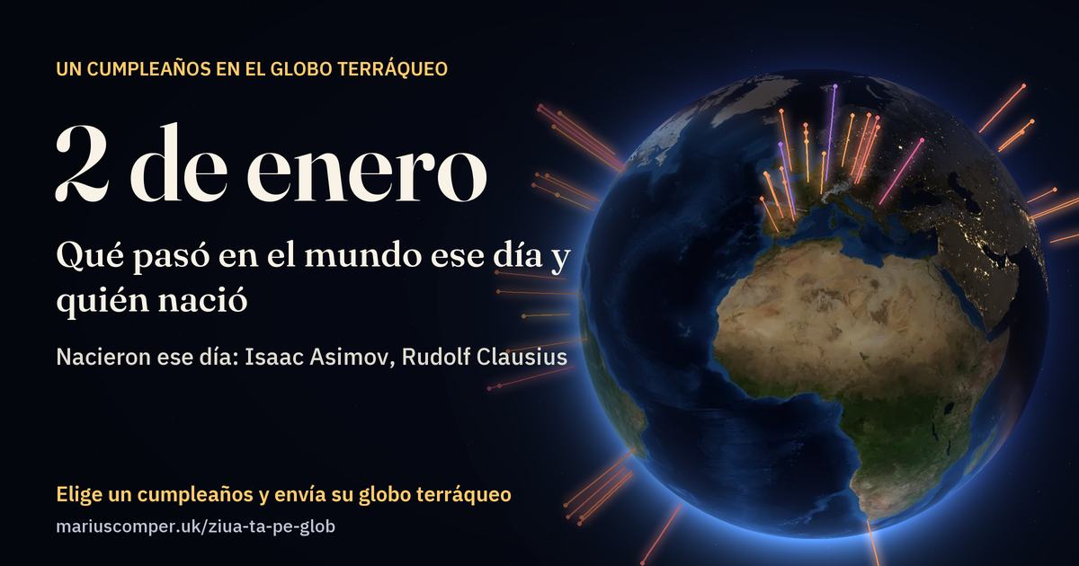 La Tierra el 2 de enero, con los rayos de los acontecimientos del día