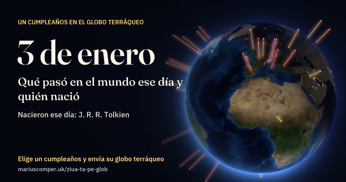 La Tierra el 3 de enero, con los rayos de los acontecimientos del día