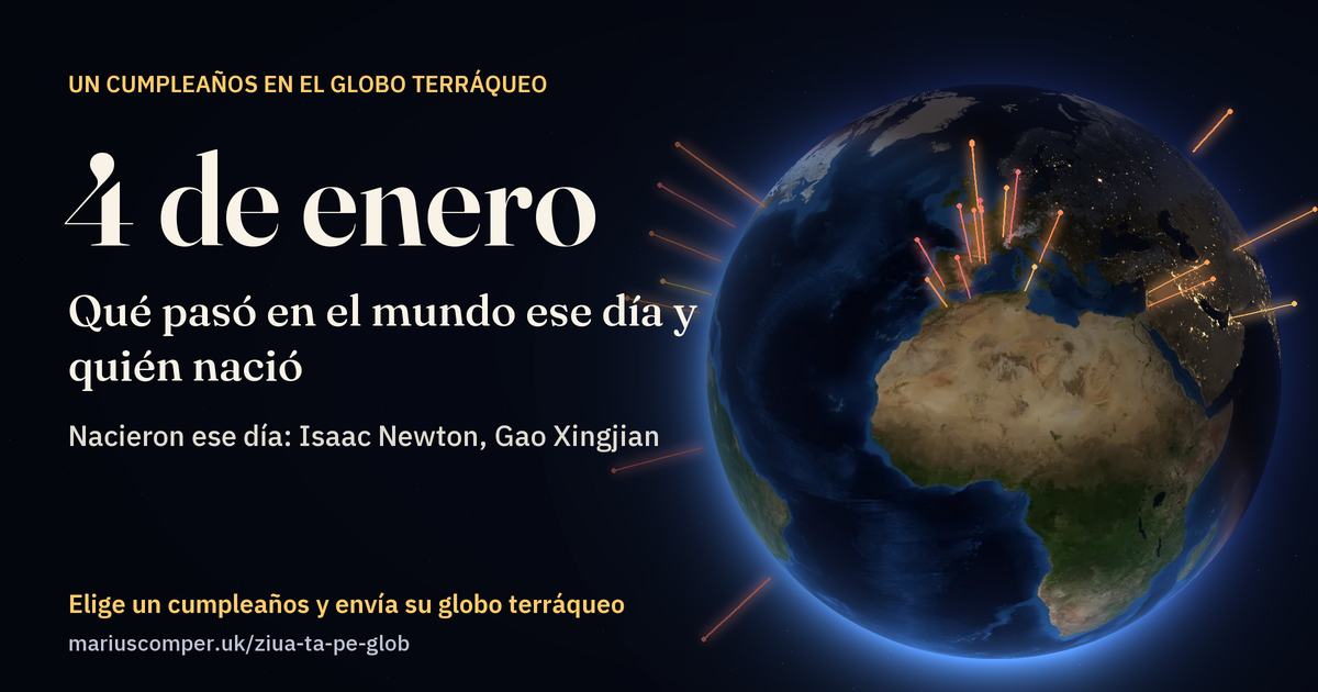 La Tierra el 4 de enero, con los rayos de los acontecimientos del día