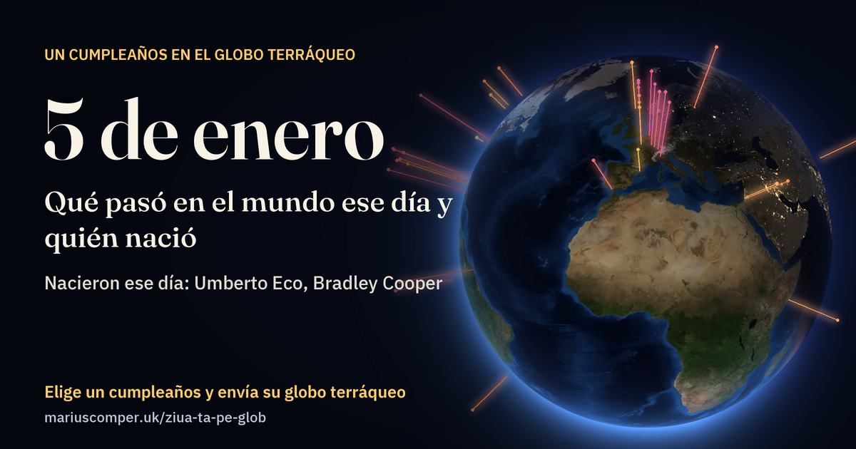 La Tierra el 5 de enero, con los rayos de los acontecimientos del día