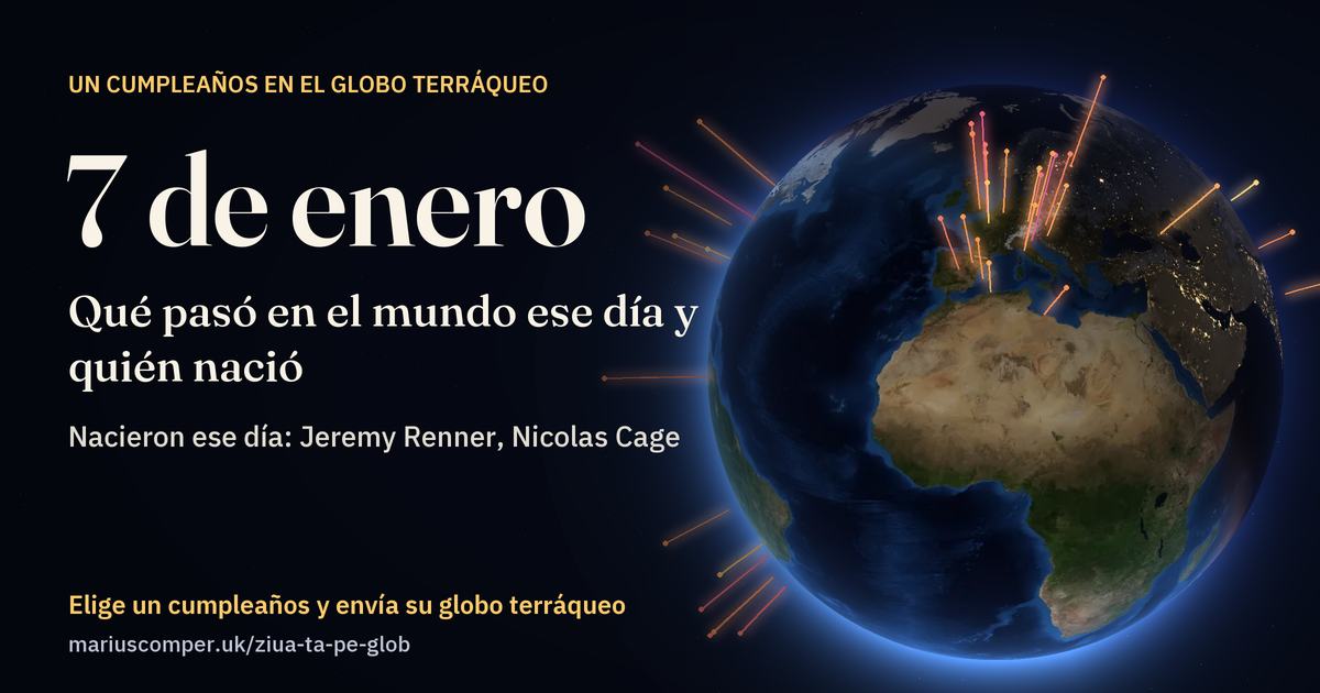La Tierra el 7 de enero, con los rayos de los acontecimientos del día