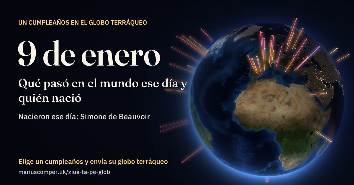 La Tierra el 9 de enero, con los rayos de los acontecimientos del día