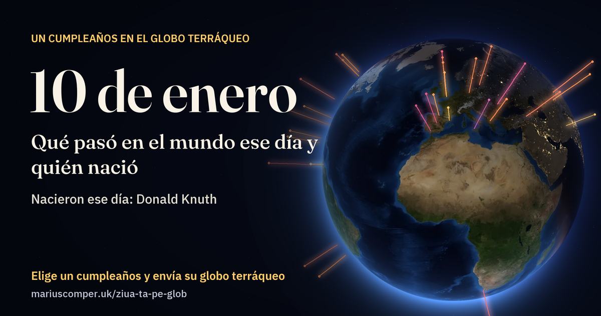 La Tierra el 10 de enero, con los rayos de los acontecimientos del día