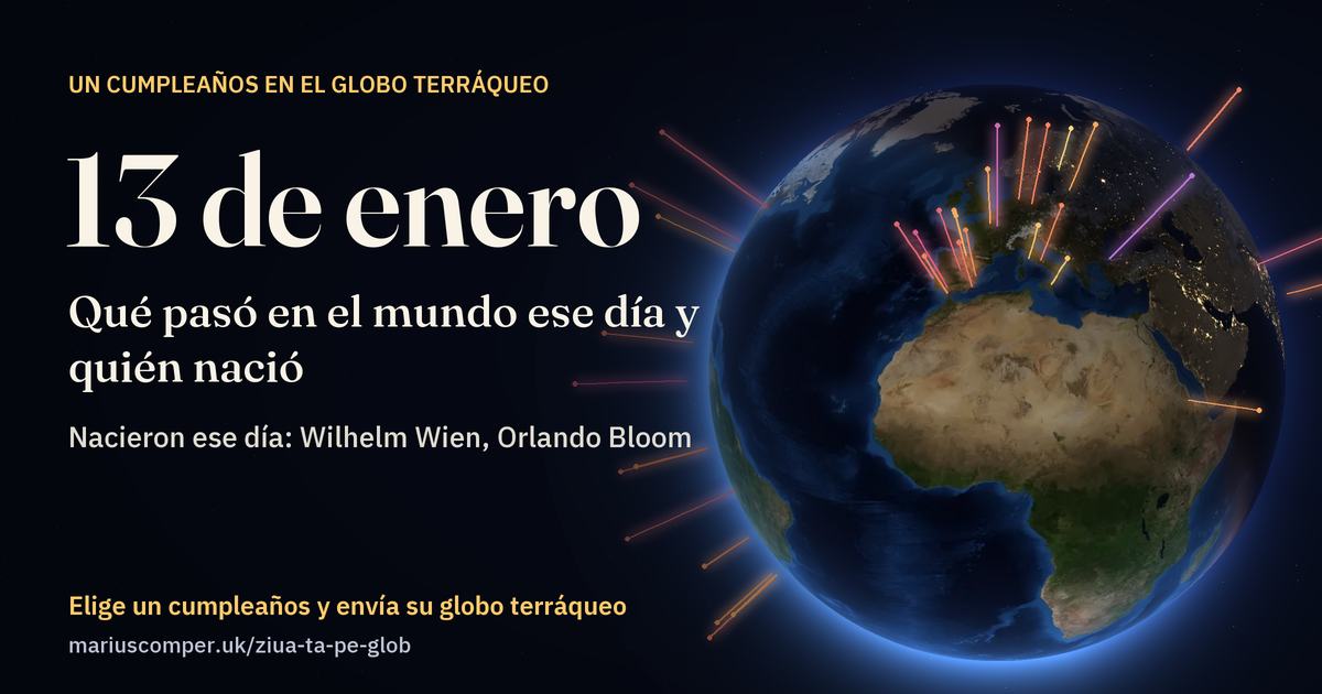 La Tierra el 13 de enero, con los rayos de los acontecimientos del día