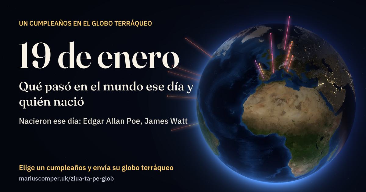 La Tierra el 19 de enero, con los rayos de los acontecimientos del día