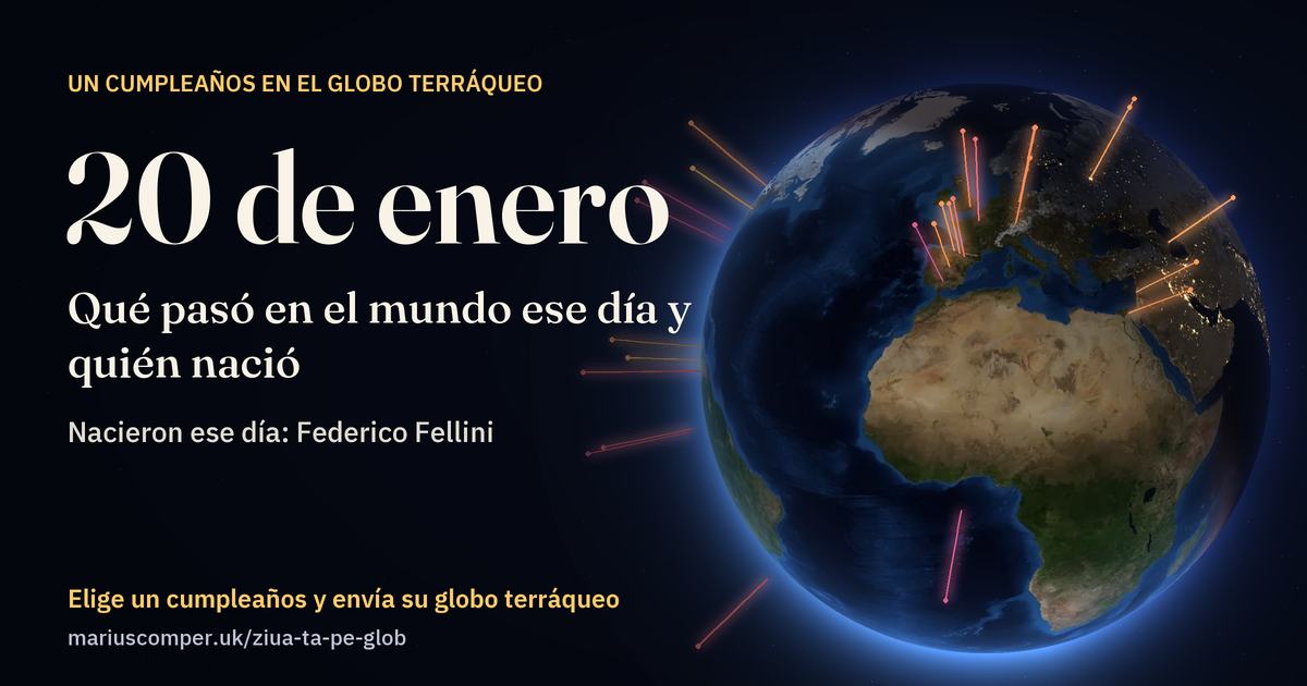 La Tierra el 20 de enero, con los rayos de los acontecimientos del día