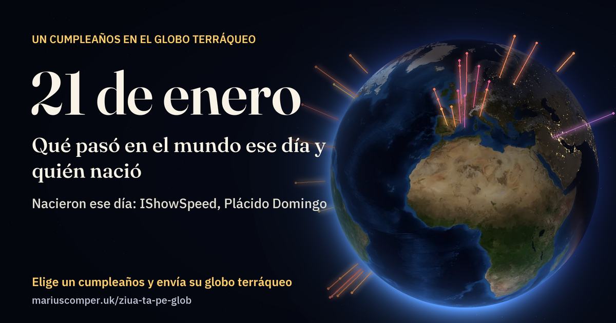 La Tierra el 21 de enero, con los rayos de los acontecimientos del día