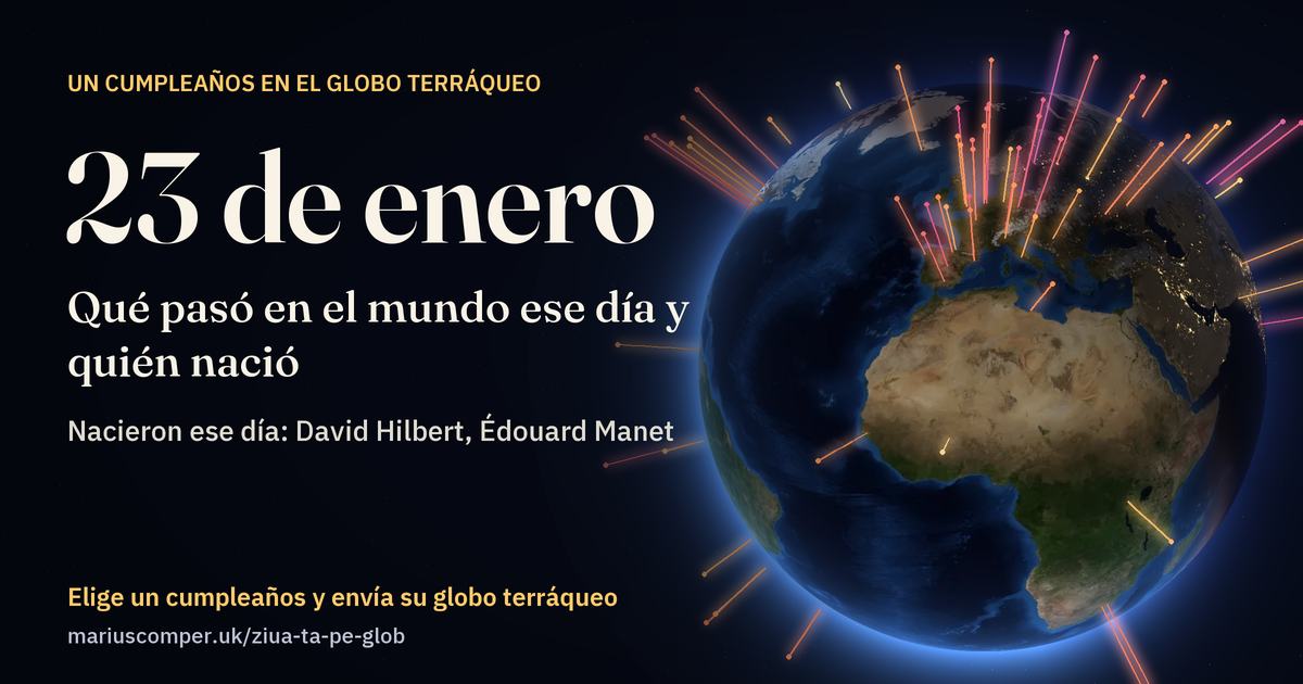 La Tierra el 23 de enero, con los rayos de los acontecimientos del día