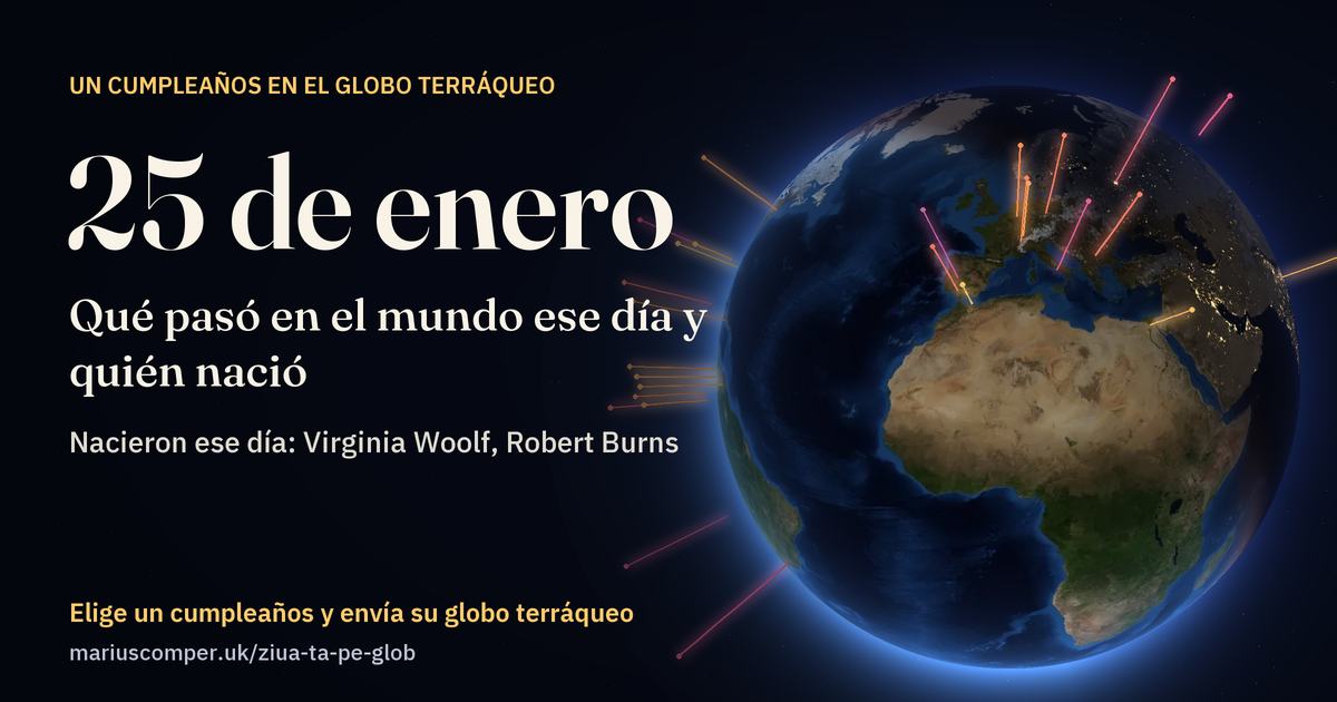 La Tierra el 25 de enero, con los rayos de los acontecimientos del día