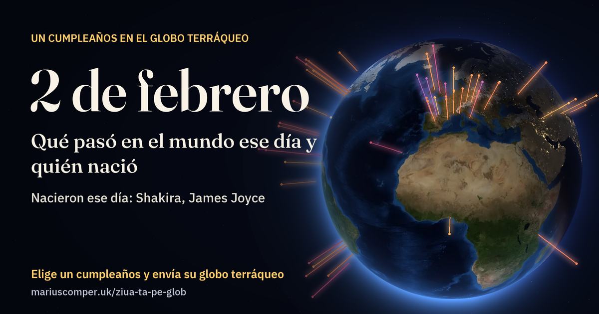 La Tierra el 2 de febrero, con los rayos de los acontecimientos del día