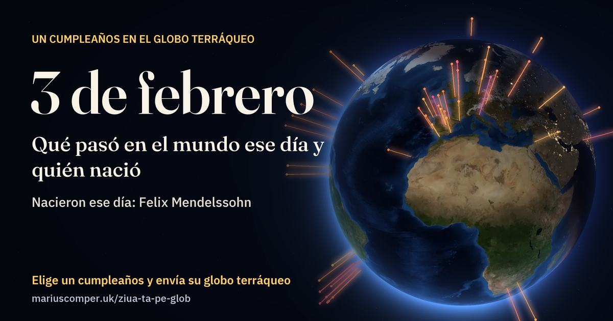La Tierra el 3 de febrero, con los rayos de los acontecimientos del día