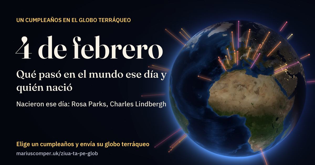 La Tierra el 4 de febrero, con los rayos de los acontecimientos del día