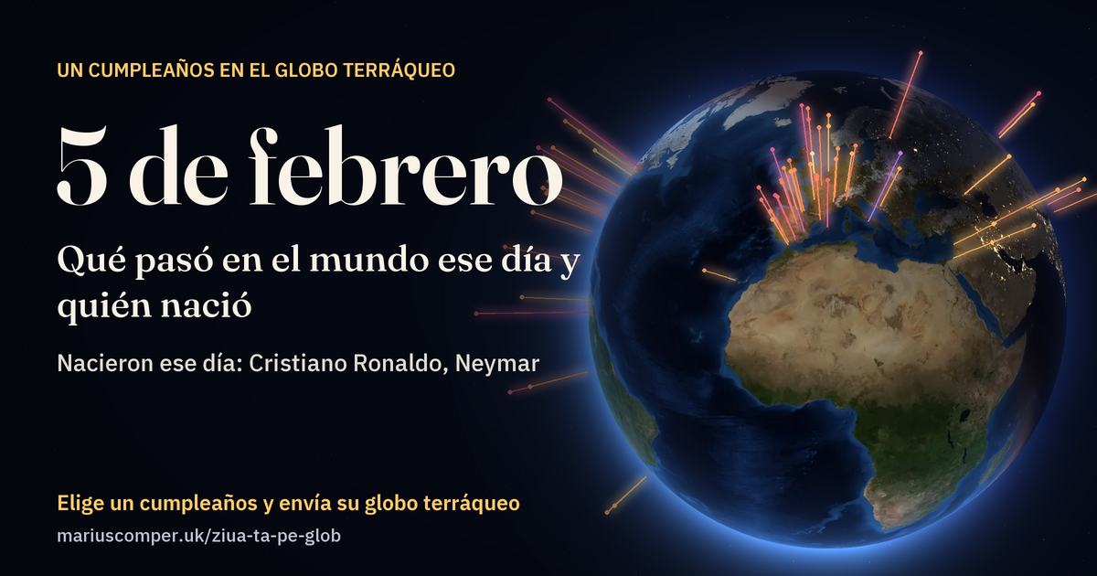 La Tierra el 5 de febrero, con los rayos de los acontecimientos del día