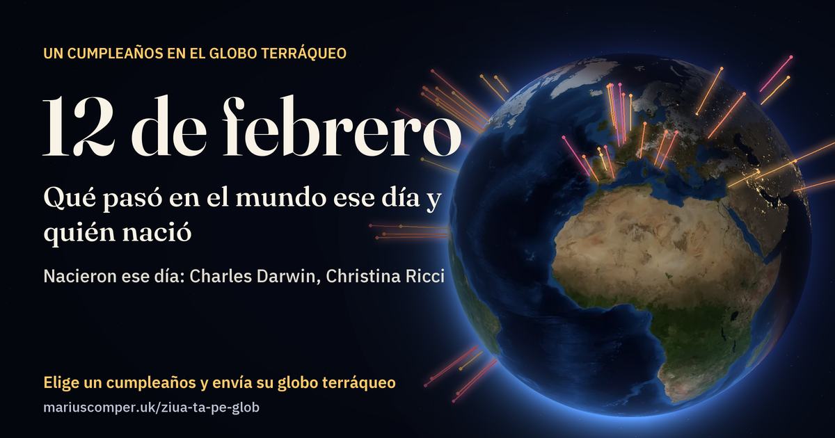 La Tierra el 12 de febrero, con los rayos de los acontecimientos del día